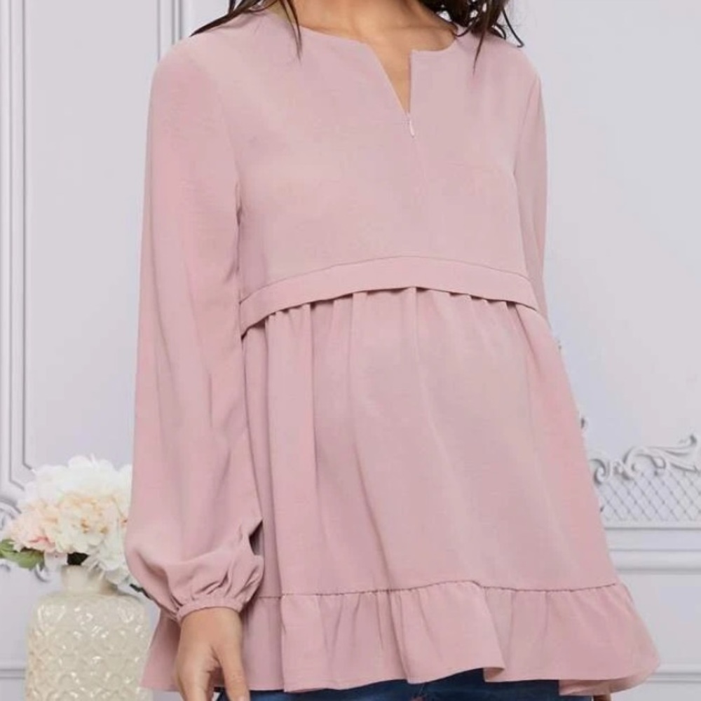 NWOT SHEIN pink peplum top
